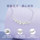 Lao Fengxiang 999 pure sterling silver necklace for women, wisteria flower pendant jewelry, best friend’s birthday anniversary gift for girlfriend and wife, skin-friendly pure silver * wisteria flower necklace * brand gift box