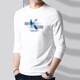 Kissed spring and autumn pure cotton long-sleeved T-shirt for men, slim fit and versatile round neck, middle-aged students long-sleeved bottoming shirt, autumn inner layering top, high-quality version white XL recommended weight 120-135