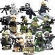 Special police car building blocks and figures special forces soldiers fully armed small soldiers armored vehicle base assembled model children's toys heavy armed transport vehicle 1585 particles