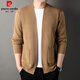 Pierre Cardin Wolle Strickjacke Pullover Herbst Herbst neue gestrickte Pullover Solid Color Jacket Business Comfort Trendy Top Herren grau 165