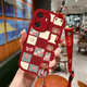 WAIDM is suitable for Huawei Enjoy 60pro mobile phone case for girls Enjoy 60 protective case for women Hi Enjoy 60por soft shell silicone full-pack anti-fall wristband bracket new style bracelet crossbody [slant cross red] HH1390 Huawei Enjoy 60 Pro