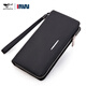 Seven Wolves men's handbag head layer cowhide large capacity clutch single zipper handbag Father's Day gift practical for dad black small trumpet 21 wide 11 thick 3cm