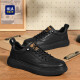 Heilan House HLA men's shoes casual leather shoes men's sneakers sneakers HAAXXM2AB70338 black 42