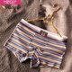 Modal Herren High-End-Unterwäsche-Herren-Pure-Baumwoll-Boxer-Boxer-Shorts Boy Striped Bottoms Personalisierte Modesporthosen 6195 Graublau blau blau grau 3 l Gewicht 100-120 Jin [Jin gleich 0,5 kg]
