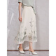 
Pink blue wardrobe 2024 summer new style new Chinese style bamboo photocopy horse face skirt women's tulle skirt 5A2Q690 Vanilla apricot L