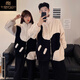 Modal couple pajamas winter coral velvet women's thickened large size flannel men's autumn and winter home clothes warm suit MJF-8959 female M