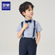 Romon boys dress shirt summer children's shirt summer 2026 new handsome boy thin short-sleeved shirt short-sleeved shirt 130