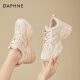 Daphne (DAPHNE) 2024 summer new thick-soled mesh breathable mesh shoes white shoes dad casual sports women's shoes beige-462410109739