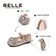 Belle Belle Children's Shoes Girls Toddler Leather Shoes Spring and Autumn Elsa Princess Shoes Girls Baby Crystal Shoes Starlight Pink 27