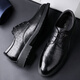 
CARTELO men's leather shoes breathable cowhide formal shoes versatile low-top lace-up inner heightened leather shoes men's Z9274 black 42