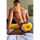 Underwear stretch underwear hollow large size tempting T-thong sexy gay men's back open and straight into sexy men's red S