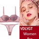 Victoria Palace Sexy Push Up Half Cup Bra Set French Soft Wire 1/2 Cup Thin Cotton Small Breast Push Up Bra Set Skin Pink S