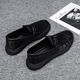 Huilijun zapatos para hombres, mocasines de bits de caballos, zapatos de cuero pequeños, gente perezosa casual de hombres pateando el suela suave y versátiles de frijoles británicos hombres 9905 negro 42