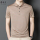 
CEO Yageol Mulberry Silk Short Sleeve T-shirt Men's High-end Lapel Daddy Summer Middle-aged Striped Polo Shirt Trend FCY-A829 Red L 170 Recommended 120-140Jin [Jin equals 0.5 kg]
