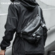 CavlslKcat crossbody bag for men, functional trendy brand workwear shoulder bag, multifunctional commuting motorcycle riding messenger bag, backpack, men's bag, black (can fit an 11-inch tablet) 33*9*22CM