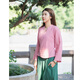 照本堂女装国风汉服茶人服饰新款40支新裾长衣W12142 青柠 s