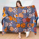 80*160 cm gauze bath towel, pure cotton, thickened and enlarged, beach sports wrap, travel nap blanket, colorful flowers 80*160