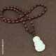 Luxurious small leaf rosewood necklace hanging neck bead chain wooden beads wooden pendant lanyard men's heavy wood neck Hetian jade circumference 60CM