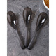 Disposable soup spoons individually wrapped plastic large take-out commercial thickened dessert porridge spoons 3g black spoon simple package 50 pieces long 12cm