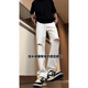 
7 best products ripped jeans men's spring and summer thin American high street light-flare loose straight slim trousers men DFFS-722 black (ripped) XL