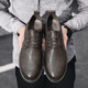 Nuevos productos para zapatos para hombres zapatos de cuero casual Versión coreana para hombres zapatos formales para hombres Versátiles zapatos de suela plana 9920 caqui 40