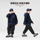 Zuoxi children's clothing boys' lambswool jacket with hood and velvet Children's autumn and winter clothing 2025 new oxygen Korean style trendy navy 140 Recommended height is about 140cm