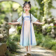 
Aibaoshi children's Hanfu girls summer costume short-sleeved dress girls children's day gift Chinese style performance suit S689 Qingshan Dai 150 cm [suggested height 146-155 cm]