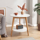 Shantoulin Village small round table coffee table light luxury balcony coffee table creative side table small round table coffee table living room household sofa edge table north double layer 4870cm wood color