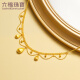 Luk Fu Jewelry Light and Shadow Gold Gold Gold Gold Gold Lace Water Drop Collar Collar Cabecillo Regalo GJGTBN0029 9.28 gramos (incluido el costo de mano de obra 1,392 yuan)