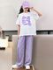 Mlgt French Trendy Children's Clothing Girls Suit Summer Summer à manches courtes à manches larges à manches