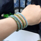 Zhiyi A Blue Natural Azul de tres colores Exquisito Pulsera Jade Beads y Pulsera de jade Jade Beads Pulsera 5.5-6 mm 1047 Modelos