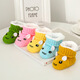 Xin Yueqing 0-6 months old hand-woven baby wool shoes for 100 days full month baby shoes without losing shoes 3 plus velvet thickened cotton shoes without velvet ears rabbit wool shoes orange color average size (inner length 11cm)