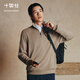 Shirushi Wool Sweater Men's Half-Zip Autumn and Winter Merino Wool Knitted Sweater Warm Jacket Base Layer FS08 Navy Blue XL