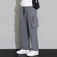 Pantalones de trabajo de pájaros carpinteros para hombres en primavera y verano Nuevos pantalones casuales de trabajo recto para hombres con pantalones largos simples y versátiles de moda de moda 9930 gris 2xl