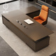 Hengsheng high-end boss desk, simple, modern and light luxury, president desk, chairman's office desk, manager desk and chair combination, 3.2m double cabinet boss desk