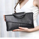 
Cool kangaroo leather clutch bag for women 2024 new large capacity banquet handbag crocodile pattern women fashion temperament crossbody bag for women temperament black