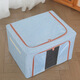 Chenzhi Shangpin fabric storage box cotton and linen foldable storage box thickened steel frame baina box sundry clothing storage box home gray 66L (50*40*33CM)