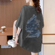 Antarctic summer printed short-sleeved T-shirt for women simple loose casual mid-length fashion brand half-sleeved T-shirt top fashionable 14137D white (heavy 260g) M 80-100Jin [Jin equals 0.5kg]
