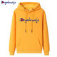 Champion Sweat-shirt de bon augure pour hommes et hommes avec coton à capuche Coton décontracté et polyvalent classique imprimé en veilt pull à sweat à capuche Couple de couple GJ9901-No Velvet-White M 80-105Jin [Jin est égal à 0,5 kg]