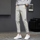 Kurentou 2024 Sommereiseide Cumped Hosen Männer koreanische Stil trendige Hosen elastische 9-Punkte-Hose Männer Schlanker Sommer Dünne Hosen 9902 Schwarz 38