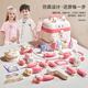 Huangen Children's House Playing Doctor Juguete de juguete Littlecope Caja médica Medical Enfermera Jugar a la inyección de baby polvo [Luxury 48 piezas Set] + Doll + Nurse Suit Todos los paquetes para la botella colgante