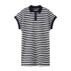Cloud Life [Naval Dress] polo collar striped loose straight skirt L9719SX white and blue stripes 300G Roman pull rack M (height 150-160cm, weight within 110)