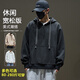 Number one youth sweatshirt men's hooded spring and autumn simple versatile plus size clothes loose sports long-sleeved T-shirt men black 6XL