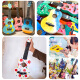 
Ukulele DIY small guitar handmade homemade assembly material bag painted hand-painted graffiti wood 21 inches round + pigment + backpack strap 21 inches