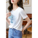 Egger white short-sleeved T-shirt for women 2024 summer new women's fashion casual and comfortable cotton all-match bottoming shirt T-shirt white M recommended within 100 Jin [Jin equals 0.5 kg]