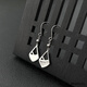 Jibaolou PT950 platinum ear hook hollow diamond pendant ear hook ear drop earrings 4g pair