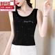 
Victoria's style women's black high elastic suspender vest for women with inner wear in summer new suit base sleeveless outer wear black vest 2XL (115-130Jin[Jin equals 0.5 kg])