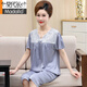 Pajama de seda de hielo modal para mujeres en la madre de verano Los pantalones de cinco puntos de manga corta se adaptan a la ropa para el hogar de gran tamaño de mediana edad y ancianos, seda simulada 826 XL recomendado 120-140Jin [Jin iguala 0.5 kg]