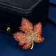 SAC high-end brand Swarovski zirconium brooch, high-end women's Qihongzi Maple Leaf light luxury corsage 2025 new style for teachers, gifts for wives, mothers and elders, kumquat red, Jingzi Dongying official flagship store