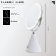 SHARPER IMAGE SPASTUDIO 9-inch double-sided vanity mirror with built-in speaker wireless Bluetooth 360 rotary touch control adjustable LED light white